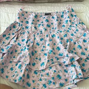 Zara Satin Floral Pink Skort